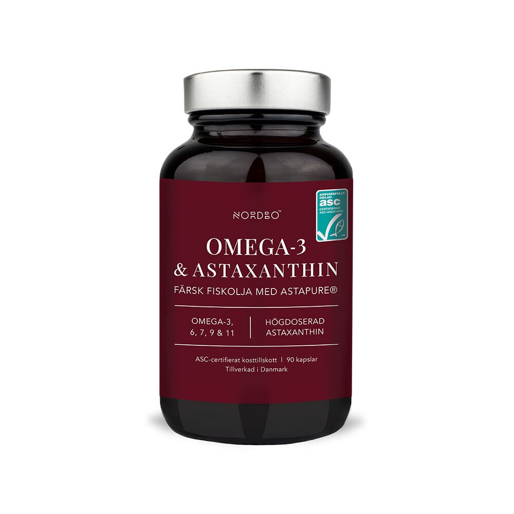 Omega-3 & Astaxanthin 90 kapslar Nordbo